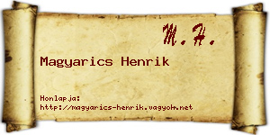 Magyarics Henrik névjegykártya